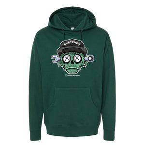 GREEN SXETCHED HOODIE