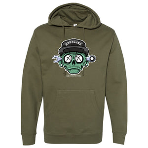 GREEN SXETCHED HOODIE